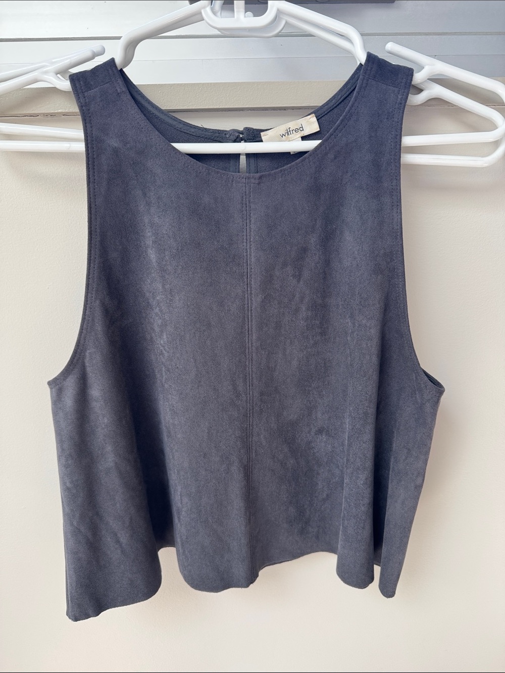Wilfred Charcoal Suede-Look Sleeveless Tank